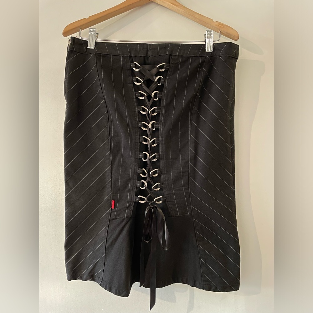 Goth Style Pinstripe Skirt